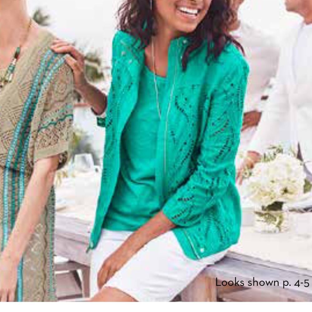 Chicos Eyelet Linen Jacket - Picture 15 of 15
